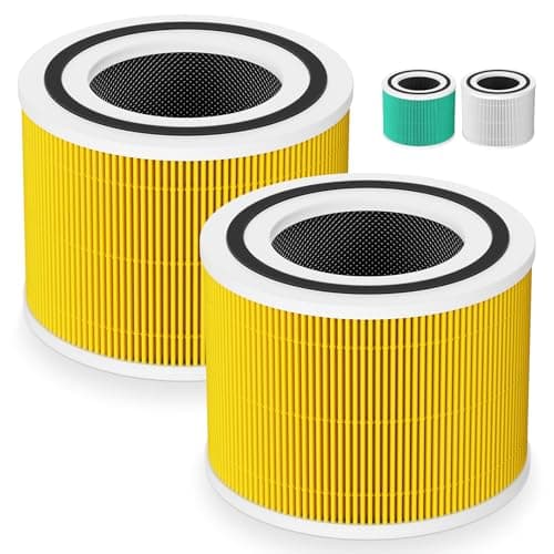 Core 300 Pet Care Replacement Filter for LEVOIT Core 300/ Core 300S/ Core 300-P/Core 300S-P/Core P350 Air Purifi-ers, 3-IN-1 HEPA Filter, Compared to Part# Core 300-RF, Yellow (2 Pack)