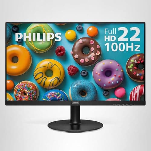 Philips 221V8LB 22 inch Class Thin Full HD (1920 x 1080) Monitor, 100Hz Refresh Rate, VESA, HDMI x1, VGA x1, LowBlue Mode, Adaptive Sync, 4 Year Advance Replacement Warranty 7