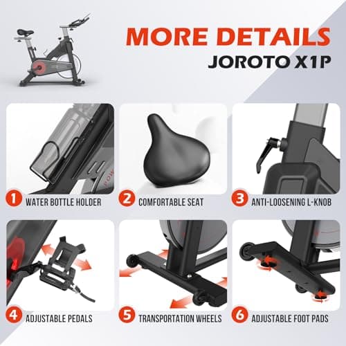 JOROTO Stationary Bikes for Home - Exercise Bike with Magnetic Resistance, Workout Bike Indoor Cycling Bikes with 11.8" Enlarged Tablet Bracket & RPM Display -2023 NEW VERSION 7