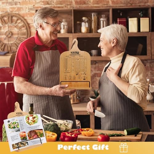 Femicgal Cookbook Stand for Kitchen Counter, Bamboo Cookbook Holder, Foldable Cook Book Holder, Adjustable Recipe Book Stand, Cook Book Stand with Measurement Conversion Chart 7