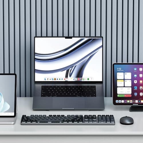 Satechi SM3 Mechanical Keyboard for Mac and Windows, 108 Keys Full Size with White LED Backlit, Wired and Bluetooth for Mac and Windows - Dark Gray/Gray 8