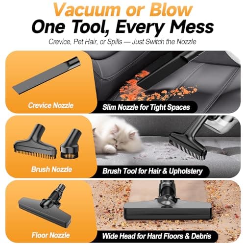 Cordless Handheld Vacuum Cleaner Compatible with DeWalt 20V Battery, 16000Pa Strong Suction, 2 HEPA Filters & 4 Nozzles, Lightweight Portable Vacuum for Car, Home, Garage – (Tool Only，No Battery) 5