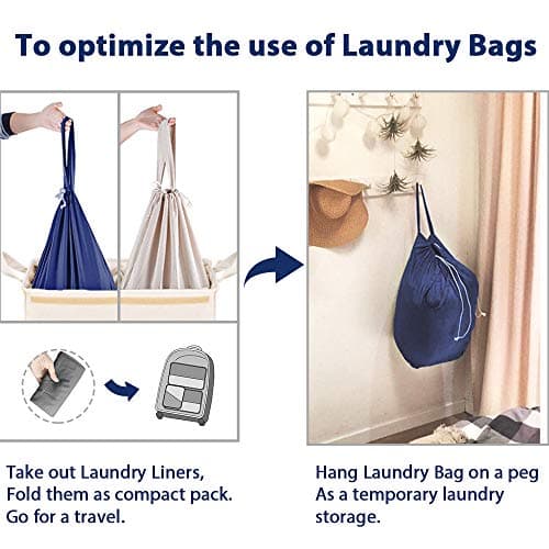 MCleanPin 210L Laundry Hamper with Lid and 2 Removable Liners, Collapsible Dirty Clothes Hamper for laundry and 2 Handles, Foldable Laundry Basket for Baby Nursery Hamper Dorm Room College, Beige 5