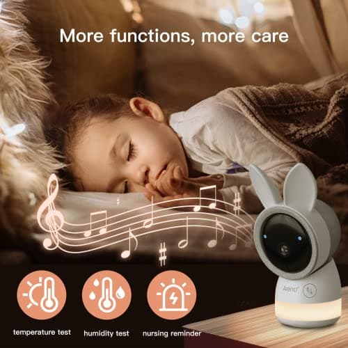 ARENTI Baby Camera, Indoor Security Camera for Pet/Dog with Phone App, 4MP 2.4G/5G WiFi Wired in Home, 360°Pan/Tilt Motion Tracking, Temp/Humidity Sensor, Cry Detection, Lullabies, Night Light (A4) 6
