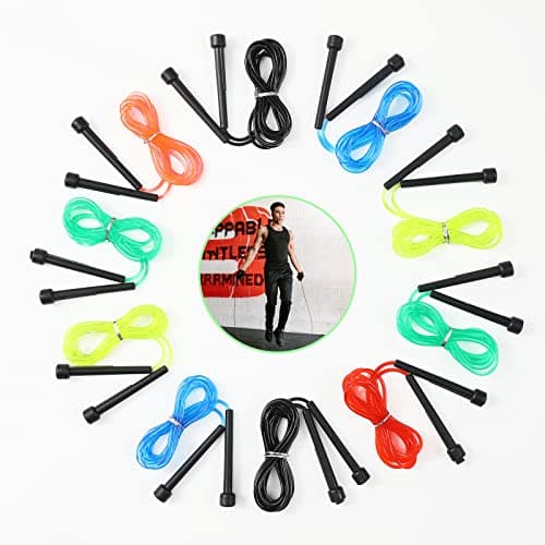 VIIBASE Pack PVC Jump Rope for Cardio Fitness - Versatile Adjustable Skipping Rope for Women Men Kids, Speed Jump Rope for Exercise,9 Feet 6