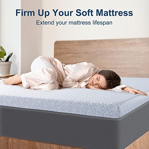 Maxzzz 2 Inch Extra Firm Mattress Topper - Memory Foam Mattress Topper with Cover, Hard Mattress Topper for Back Relax CertiPUR-US Certified 6