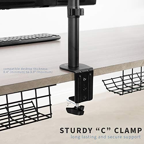 VIVO Dual 13 to 30 inch LCD Monitor Desk Mount, Fully Adjustable Stand with Tilt and Swivel, Holds 2 Screens with Max VESA 100x100, STAND-V200B 6