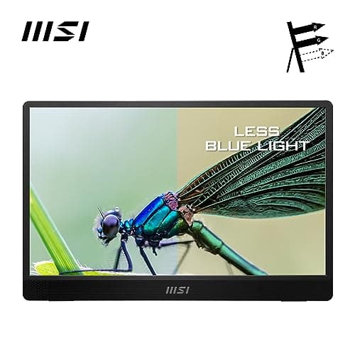 MSI PRO MP161 E2 Portable Monitor 15.6 Inches Full HD – IPS Panel 1920 x 1080, 60Hz, Practical (PC, Laptop, Mobile), Enhanced Speakers, Frame & Stand – Mini-HDMI 2.0b, 2 x USB Type-C 5