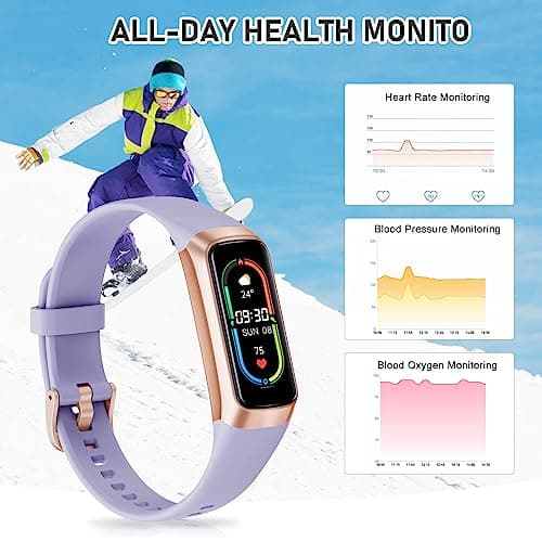 Fitness Tracker with 24/7Heart Rate, Blood Pressure, Sleep Tracking, Calorie, Activity Tracker with 1.1" AMOLED Color Screen, Waterproof Step Tracker for Android iPhones Women Men 6