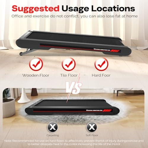 Sperax Walking Vibration Pad with Manual Incline,Under Desk Treadmill for Home,4 in 1 Vibration Plate Exercise Machine with APP,350LB Capacity 8