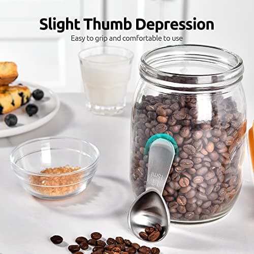 18/8 Stainless Steel Coffee Scoop: U-Taste 1 Tablespoon Metal Measuring Spoon, Short Handled Measure Scooper for Ground Coffee, Bean, Espresso, Powder, for Canister (Silver, 1Tbsp/15ml) 8