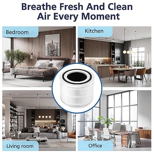 Core 300 Replacement Filter, Compatible with LEVOIT Core 300/300S Air Purifier，3-in-1 H13 Grade True HEPA Replacement Filter, Compare to Part No. Core 300-RF, White,2 pack 5