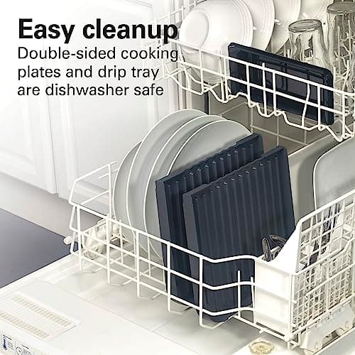 Hamilton Beach 3-in-1 Electric Indoor Grill + Griddle, 8-Serving, Reversible Nonstick Plates, 2 Cooking Zones with Adjustable Temperature (38546), Black 6