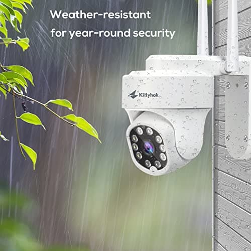Kittyhok PTZ Security Camera Wireless Outdoor | 2K FHD Wireless Cameras for Home Security with 360 Viewing, Auto Tracking, Spotilght Color Night Vision, Human Detection, Up to 256GB microSD Card 5