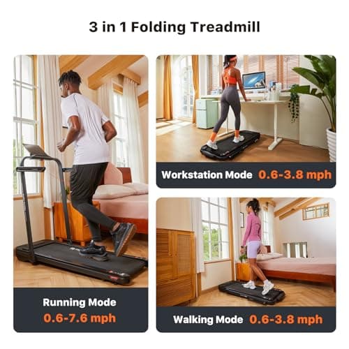 Mobvoi Smart AI Treadmill Ultra/SE Walking Pad Treadmills Under Desk Running Machine Compact Portable TicSports APP for Home Office 265 LBS (Mobvoi Treadmill SE) 6