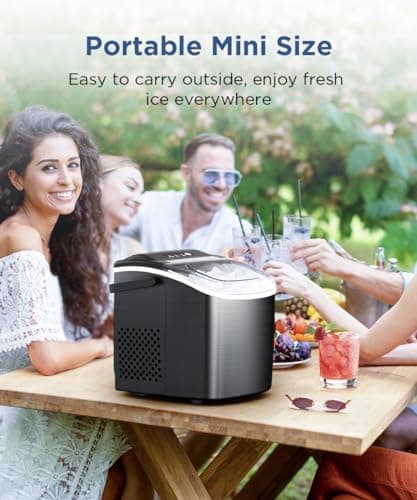 COWSAR Ice Maker Countertop, Portable Ice Machine with Self-Cleaning, 26.5lbs/24Hrs, 9 Bullet Ice Cubes in 6 Mins, Ice Basket and Scoop, Ideal for Home, Kitchen, Bar, Camping 7