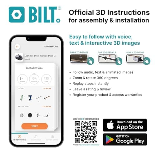 Craftsman 3/4 HP myQ Ultra-Quiet Smart Belt Drive 2-Light System Garage Door Opener with Wi-Fi® and Battery Backup 10