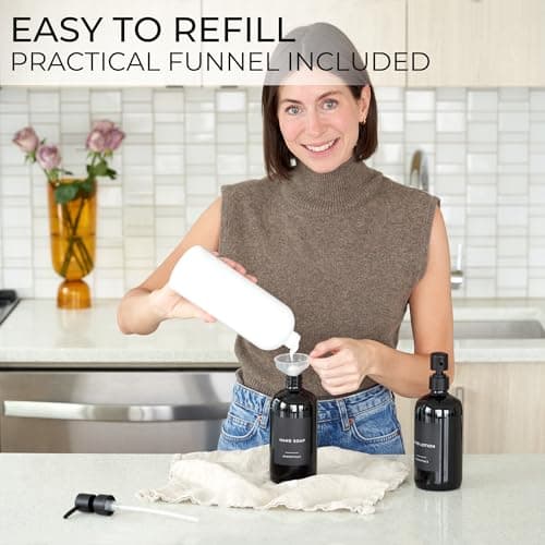 Stylish Soap Dispenser Set of 2 for Kitchen Or Bathroom - Quality 21oz Dish and Hand Soap Dispensers are Extra Durable and Perfectly Enhance Your Bathroom Or Kitchen 6