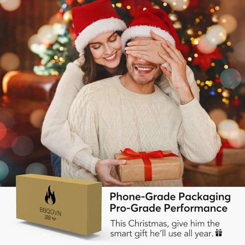 BBQOVN WiFi Sub-1G Wireless Meat Thermometer Unlimited Range, Check Temp Anywhere,7 NIST Certified Sensors with Ambient Temp, Monitor for BBQ, Grill, Oven, Smoker, Air Fryer (Black) 7