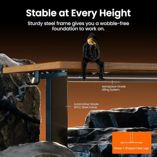 ErGear Height Adjustable Electric Standing Desk, 48 x 24 Inches Sit Stand up Desk, Memory Computer Home Office Desk, Vintage Brown 5