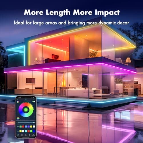 YILINM Neon RGB Rope Lights,IP67 Waterproof,Flexible Led Rope Lights,Control with App/Remote,Music Sync,for Gaming Room Living Bedroom Wall Decor (20FT) 5