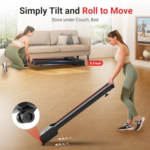 THERUN Walking Pad Treadmill with 6% Auto Incline, 2.5 HP Under Desk Treadmill for Home Office with Remote Control, 300 lbs Weight Capacity, LED Display, Wide Belt 7