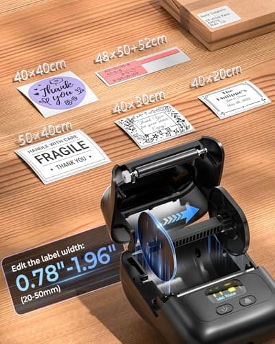 Memoqueen M110 Label Maker - M110 Barcode Label Printer Portable Bluetooth Maker Machine with Tape for Name Labels, Small Business, Address, Logo, Clothing Price Tag, Mailing, with 40x30mm Label 9