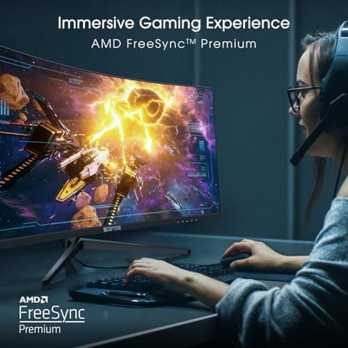 New! Sceptre Curved 30-inch Gaming Monitor 200+Hz FreeSync Build-in Speakers 2560 x 1080p HDMI DP Machine Black 2026 (C305B-200UN Series) 6