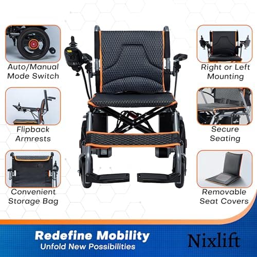Electric Wheelchair for Adults – Lightweight Foldable Power Wheelchair with Dual Motors, One-Click Mute, SOS Alert, Long-Range Battery, Airline Approved – Ideal for Seniors Disabled and Travel 6