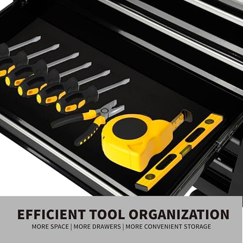 Maxority 7-Drawer Heavy-Duty Rolling Tool Chest Cabinet with Lock Mobile Cart for Garage & Workshop, Black 5