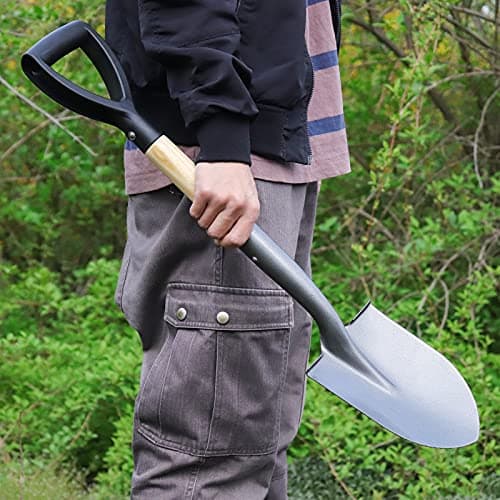VNIMTI Shovel for Digging, Round Small Shovel with Wooden D-Handle, Metal Garden Shovel for Gardening, 28 Inches 9