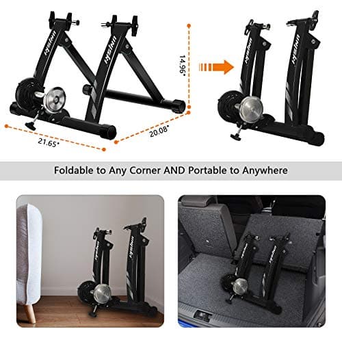 Unisky Bike Trainer Stand Indoor Bicycle Stand with Noise Reduction Magnetic Stationary Stand fits for 26-28inch, 700C Wheel 6