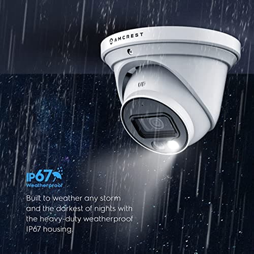 Amcrest UltraHD 4K (8MP) IP PoE AI Camera, 49ft Nightcolor, Security Outdoor Turret Camera, Built-in Microphone, Human Detection, Active Deterrent, 129° FOV, 4K@15fps IP8M-2779EW-AI (White) 7
