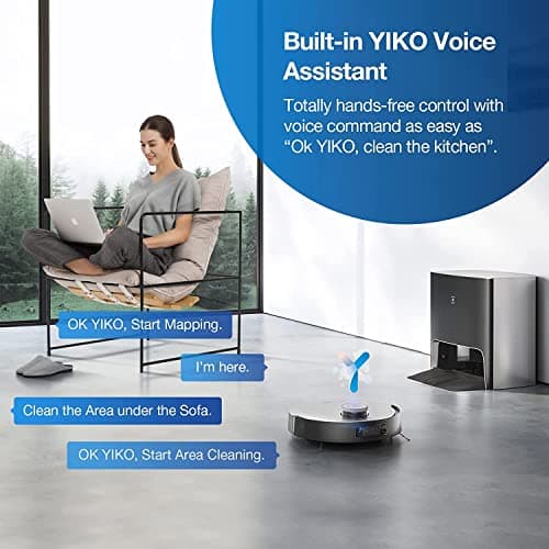 ECOVACS DEEBOT X1 Omni Robot Vacuum and Mop Combo with Self-Emptying, Auto-Wash, Auto-Refill and Auto-Hot Air Drying, 5000Pa Suction, AIVI 3D Obstacle Avoidance, Built-in YIKO Voice Assistant, Black 8