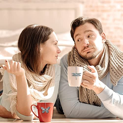 NSTaygate 2pcs Tea Infuser,Loose Leaf Tea Steeper Tea Strainer with Charm Handmade Dragonfly Butterfly Pendant Tea Ball Tea Filter Tea Infusers for Loose Tea 6