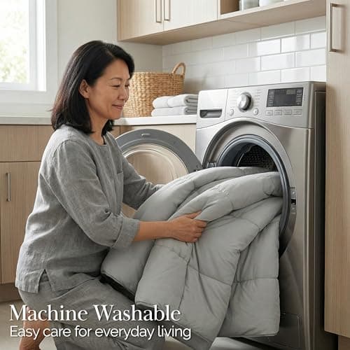 Southshore Fine Living, Inc. California King Size Comforter, Pet Hair Resistant Bedding Comforters, Oversized Down Alternative Comforter, Duvet Insert King, Steel Grey Comforters 9