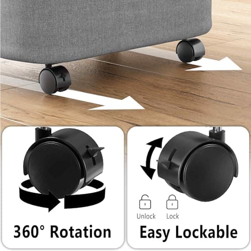 SpaceAid Laundry Hamper with Wheels and Lid, 26 Gal (100L) Rolling Clothes Basket with Bamboo Handle, Large Laundry Hamper for Bedroom, Bathroom, Dorm, Laundry Room - Grey 6