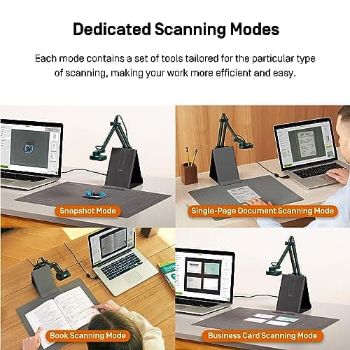 IPEVO V4K-S Document Scanner with AI and OCR for Scanning and Digitization of Books, Business Cards, IDs or Teaching Materials, Book Scanner, Document Camera, Pad and Multilingual OCR Software 6