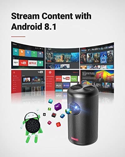 Anker Nebula Capsule Max, Pint-Sized Wi-Fi Mini 200 ANSI Lumen Portable movie Projector, 8W Speaker, 100 Inch Picture, 4-Hour Video Playtime, Outdoor Projector (Renewed) 6