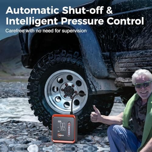 Tire Inflator Portable Air Compressor -Upgraded Air Pump for Car Tires with Tire Pressure Gauge (Max 150 PSI), Auto Shut-Off Tire Pump with LED Light for Car Motor Bike Ball 3