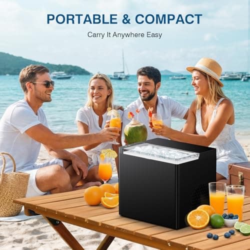 ORFLROA Ice Makers Countertop, 9 Ice Cubes in 6 Mins Portable Ice Maker, 2 Sizes of Bullet Ice (S/L) Small Ice Machine for Home Kitchen Camping (Charcoal) 7