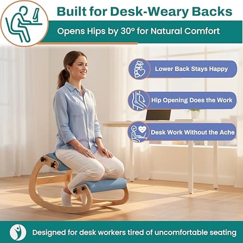 NYPOT Ergonomic Kneeling Chair with Adjustable Seats - Knee Chair for Posture Correction & Kneel Rocking Stool for Desk - Back Pain Relief for Home and Office, Supports 250 pounds - 5 Years Warranty 4