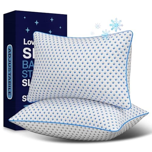 LOVELYREST Memory Foam Pillows 2 Pack – Adjustable Loft Cooling Pillows King Size Set of 2 for Sleeping, Firm, Supportive, and Breathable Design for Hot, Side, Back, and Stomach Sleepers