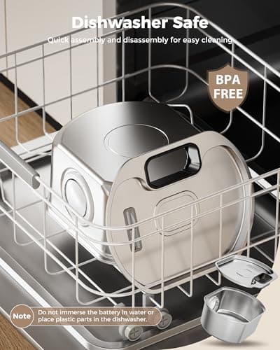 Cat Water Fountain Stainless Steel - Wireless 3.2 L/108 oz Battery Operated Automatic Pet Drinking Fountain for Cats - Cordless Water Dispenser with 4000 mAh Rechargeable Battery (1 Filter) 7