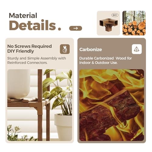 Bamworld Plant Stand Indoor Outdoor 11 Tier Tall Large Wood Plant Shelf Multi Tier Flower Stands Garden Shelves Wooden Plant Display Holder Rack for Living Room Corner 5