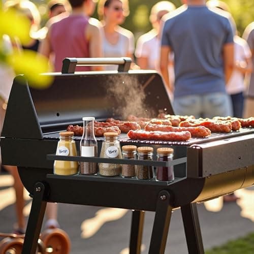 SMRCAD Magnetic Spice Rack for Refrigerator Seasoning Organizer for Spice Fridge Shelf storage Magnetic Shelf with Hook for Oven (4pack-Cut out-Black) 7