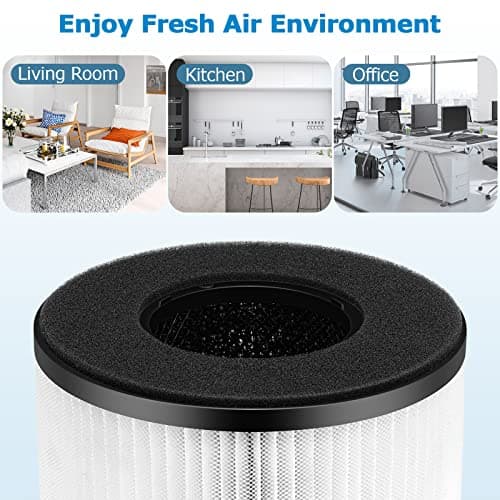 2-Pack BS-03 Replacement Filter Compatibel with PARTU and Slevoo BS-03 Air Purifier Part U & Part X, 3-in-1 Filtration System (Not fit BS-01） 7