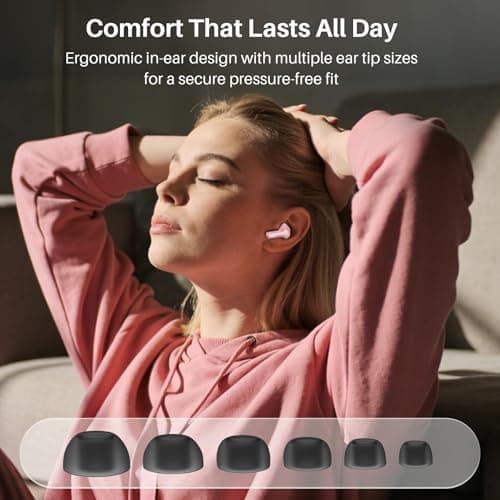 TOZO Hybrid Active Noise Cancelling Wireless Earbuds with 6 Mics AI Clear Call Ear Buds 68H Playtime with LED Display 32 Preset EQs via APP Bluetooth 5.3 IPX8 Waterproof in Ear Headphones 7