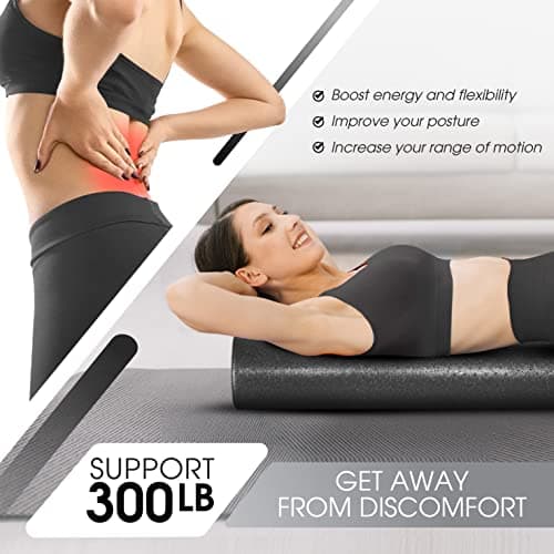 Yes4All High Density Foam Roller for Back, Variety of Sizes & Colors for Yoga, Pilates - Black - 18 Inches 5