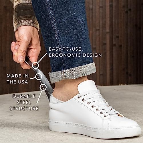 Cobbler's Choice Metal Shoe Horn - Premium Quality - Designed for Comfort & Built for Durability! (8", Pewter) 5